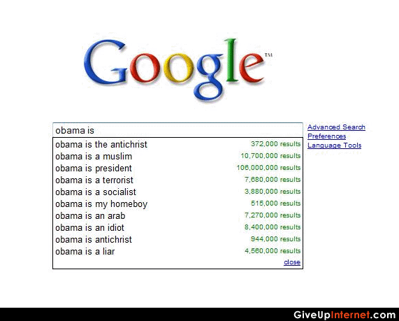 Google Doesn't Like Obama [PIC]